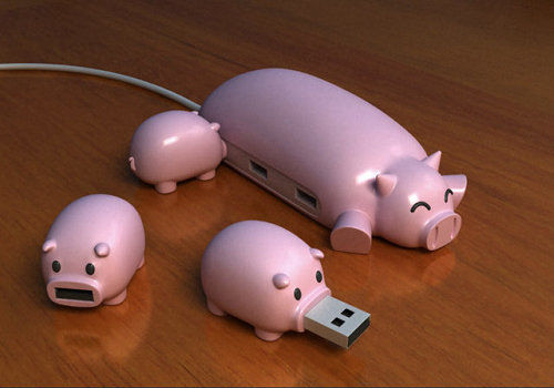 【科技】萌到不行的Pig Buddies粉红猪猪U盘